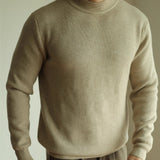 Autumn And Winter Single-layer Fleece-lined Half Turtleneck Pullover Round Neck Knitted Sweater