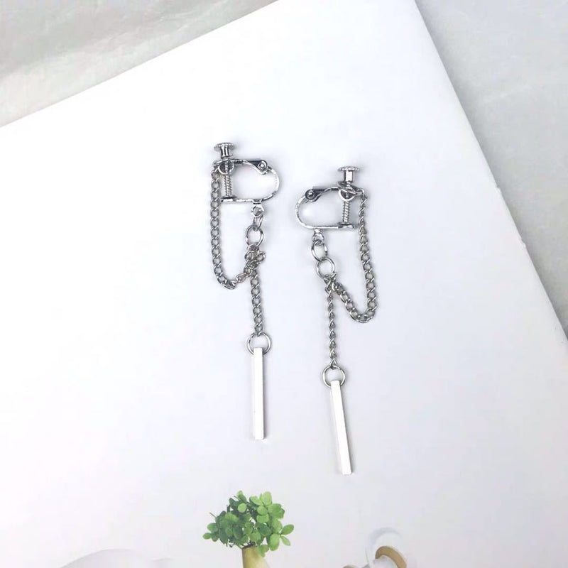 Female Chain Tassel Earrings - WOMONA.COM