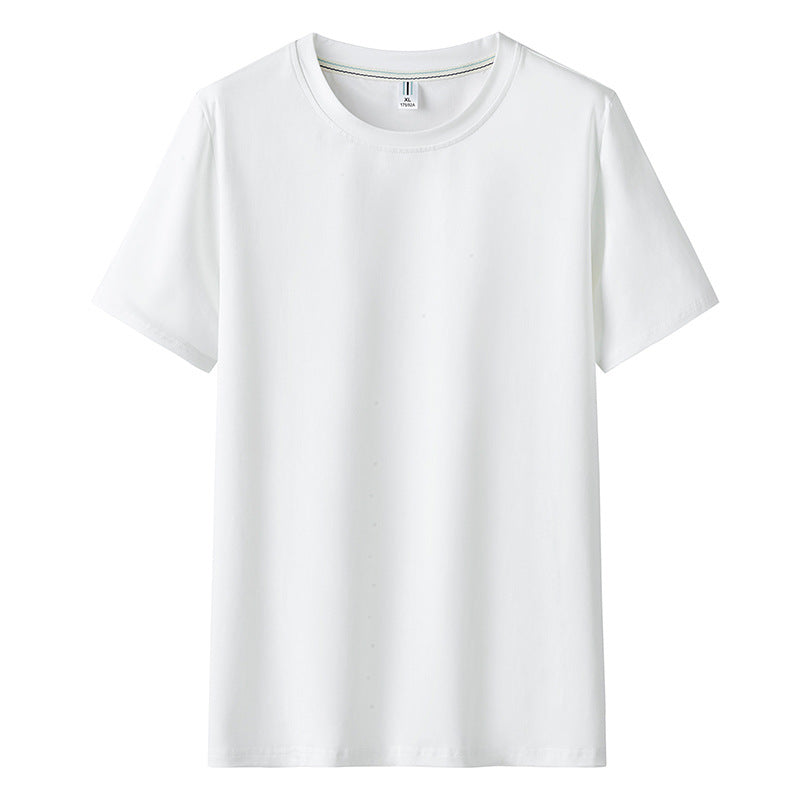 Men Short Sleeved Round Neck Solid Color Clothes - WOMONA.COM