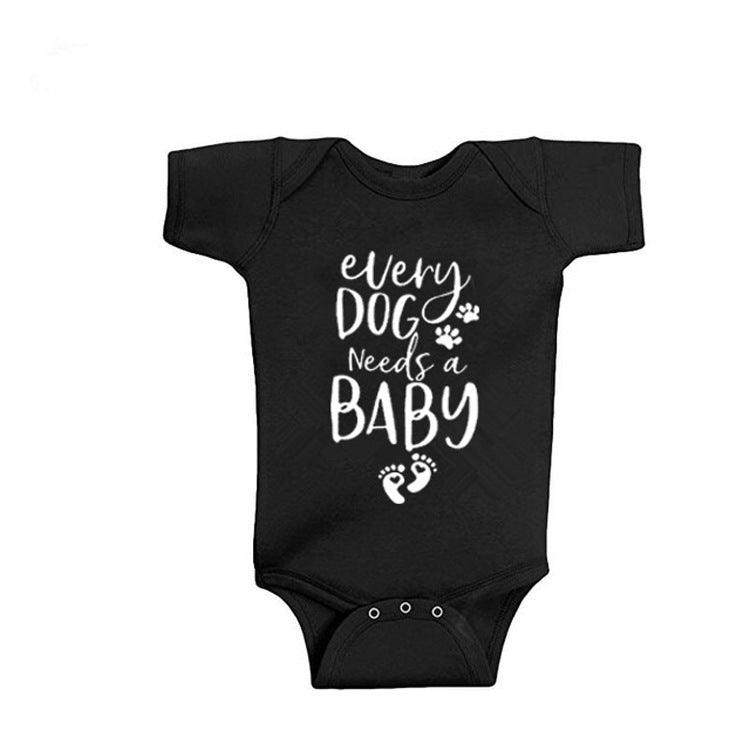 Printed Triangle Baby Romper Bodysuit - WOMONA.COM