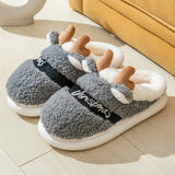 Christmas Shoes Winter Home Slippers Elk Soft Cozy Bedroom Slipper - WOMONA.COM