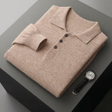 Polo Shirt Men's Casual Wool Sweater - WOMONA.COM