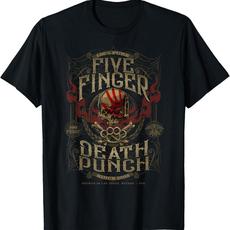 Camiseta 5FDP con texto interesante impreso, cuello redondo, manga corta, para hombre