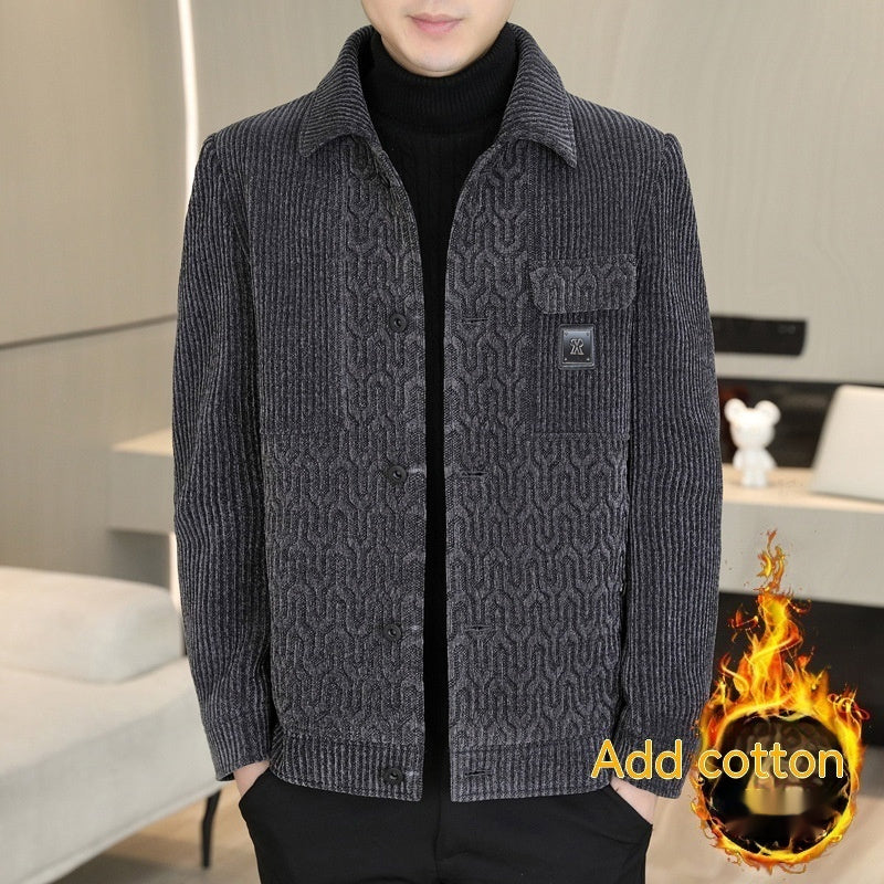 Lapel Short Fleece-lined Padded Jacket - WOMONA.COM