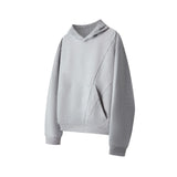 Solid Color Hooded Stitching Thread Sweater