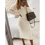 Warm Long Sleeves Knitwear Women's Sheath Dress - WOMONA.COM