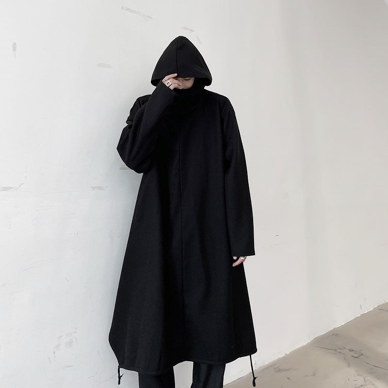 European and American Fashion Trench Coat Hooded Dark Cape