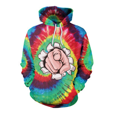 Digital Printing Hooded Polyester Sweater Pullover Plus Size - WOMONA.COM