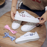 Schoolgirl Embroidered Flat Sneakers - WOMONA.COM