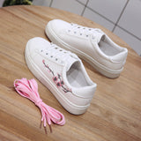 Schoolgirl Embroidered Flat Sneakers - WOMONA.COM