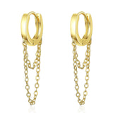 Double chain earrings - WOMONA.COM