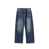 Retro Tattered Jeans Wide Leg Jeans - WOMONA.COM