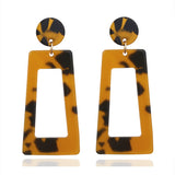 Geometric trapezoidal acetate earrings - WOMONA.COM