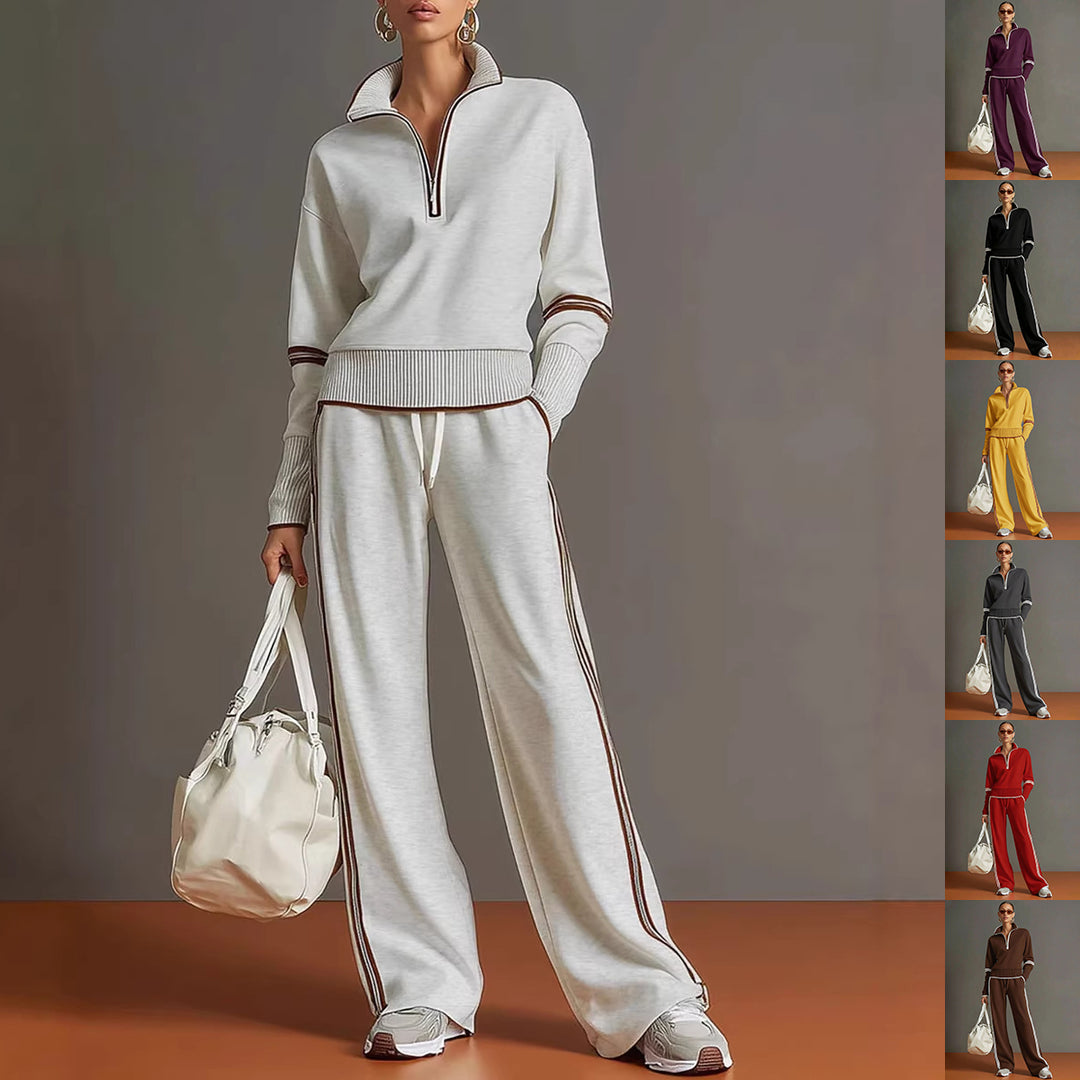 Women's Cotton Long-Sleeve Two-Piece Lounge Set – product view 1 | WOMONA