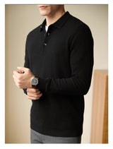 Men's Polo Collar Business Casual Sweater - WOMONA.COM