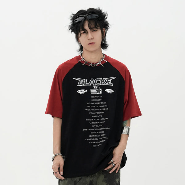 Camiseta de manga corta con estampado de letras para hombre