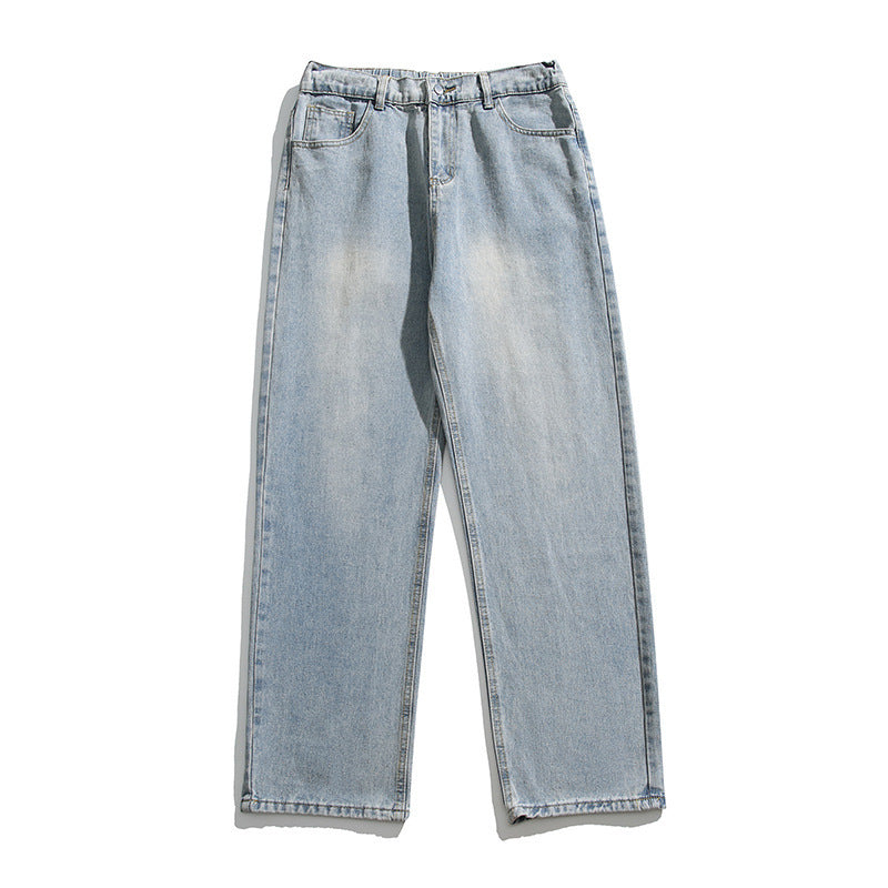 Washed Jeans Herren Frühling American Wide Leg Freizeit