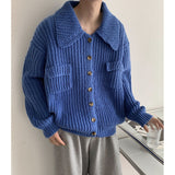 Winter Lapel Sweater Single-breasted Men's Loose Cardigan - WOMONA.COM