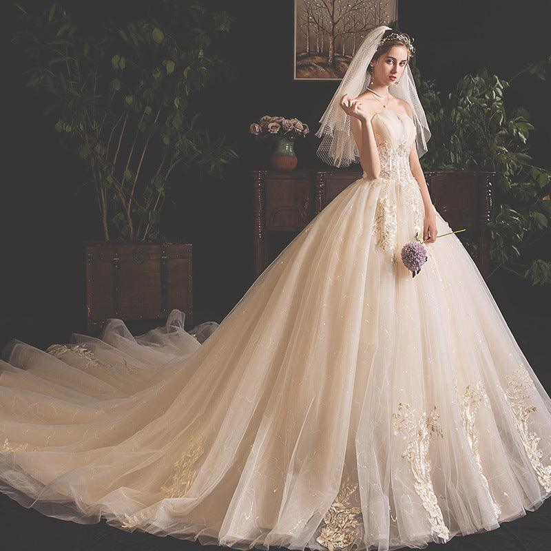 Bride Summer Tube Top Mori Style Trailing Skirt - WOMONA.COM