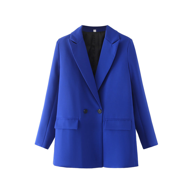 Women's Multicolor Double Breasted Coat Suit - WOMONA.COM