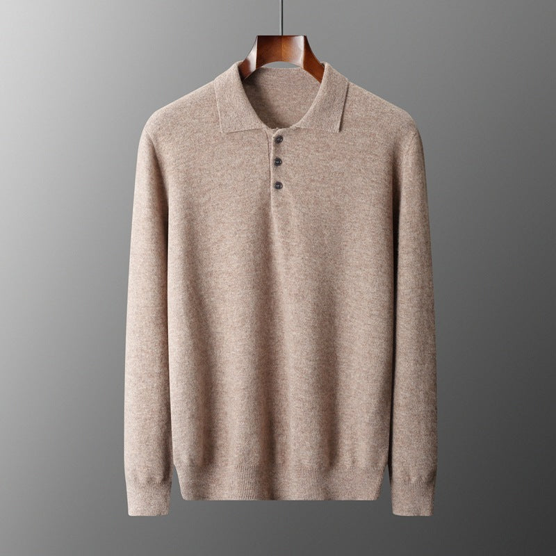 Polo Shirt Men's Casual Wool Sweater - WOMONA.COM