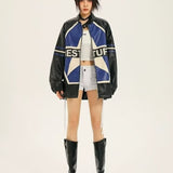 American Retro Trendy Leather Jacket Coat - WOMONA.COM