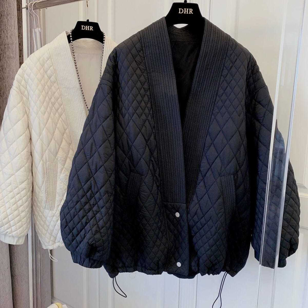 Women's Diamond-Quilted Collarless Padded Jacket - product view 1