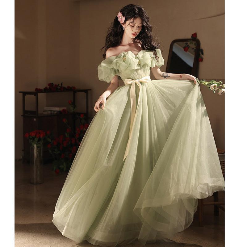 Off-shoulder Evening High-end Affordable Luxury Niche Dress - WOMONA.COM