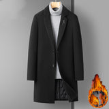 Men's Mid Length Thick Woolen Coat - WOMONA.COM