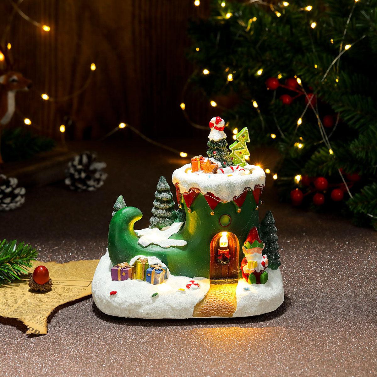 Christmas Rotating Resin Luminous Music Box Ornaments - WOMONA.COM