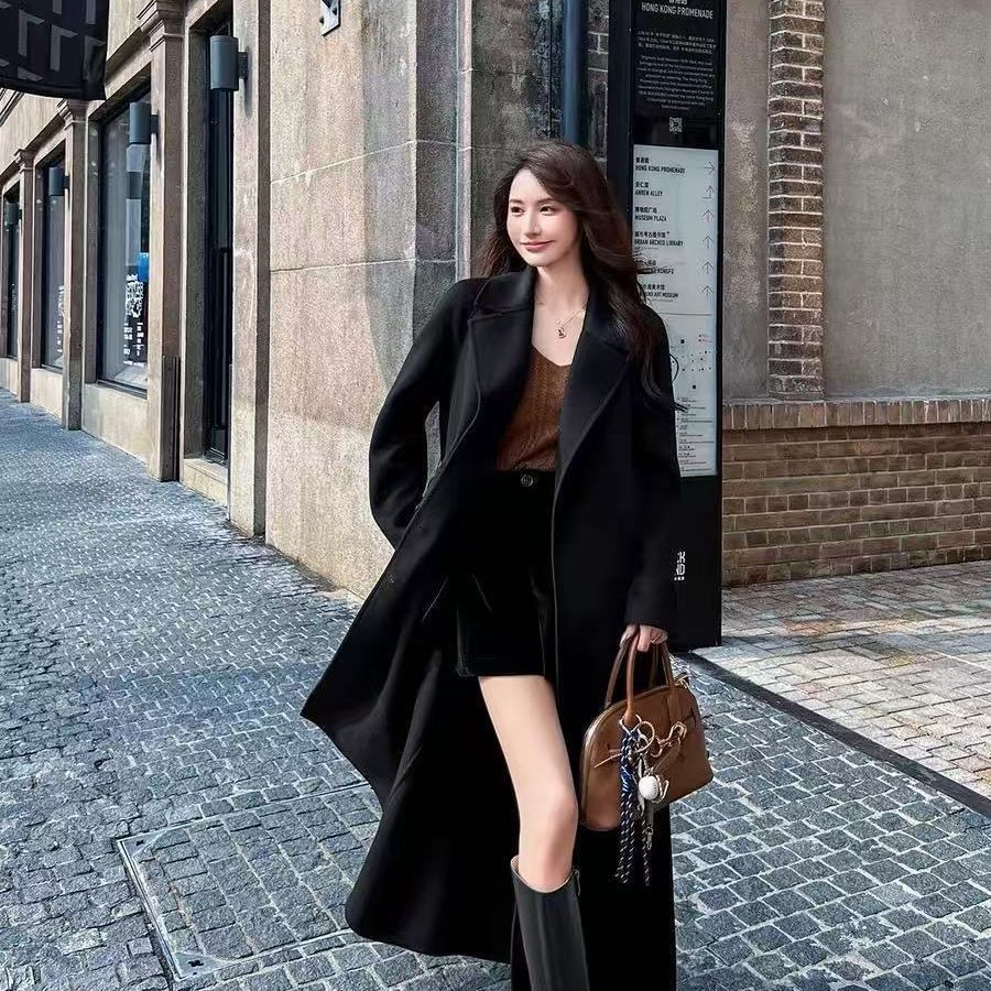 Women's Petite Long Wool-Blend Belted Coat – alternate product view 4