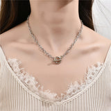 OT Buckle Simple Clavicle Necklace - WOMONA.COM