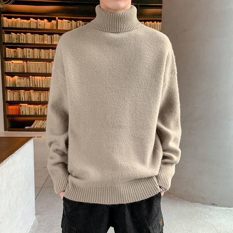 Men's Thick Velvet-Lined Turtleneck Sweater