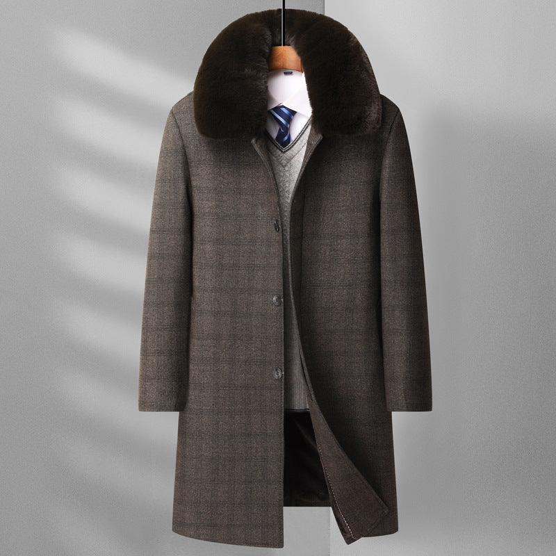 Middle Aged And Elderly Wool Overcoat Men Warm - WOMONA.COM