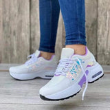 Lace Up Sneakers Women Wedge Heel Running Sports Shoes - WOMONA.COM