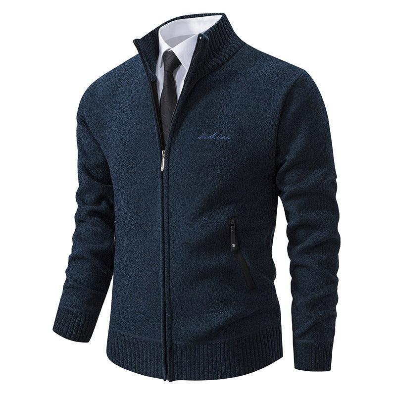 Stand Up Collar Slim Fit Lapel Trendy Thick Warm Jacket - WOMONA.COM