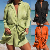 Women's Loose Lapel Long Sleeves Two-piece Suita - WOMONA.COM