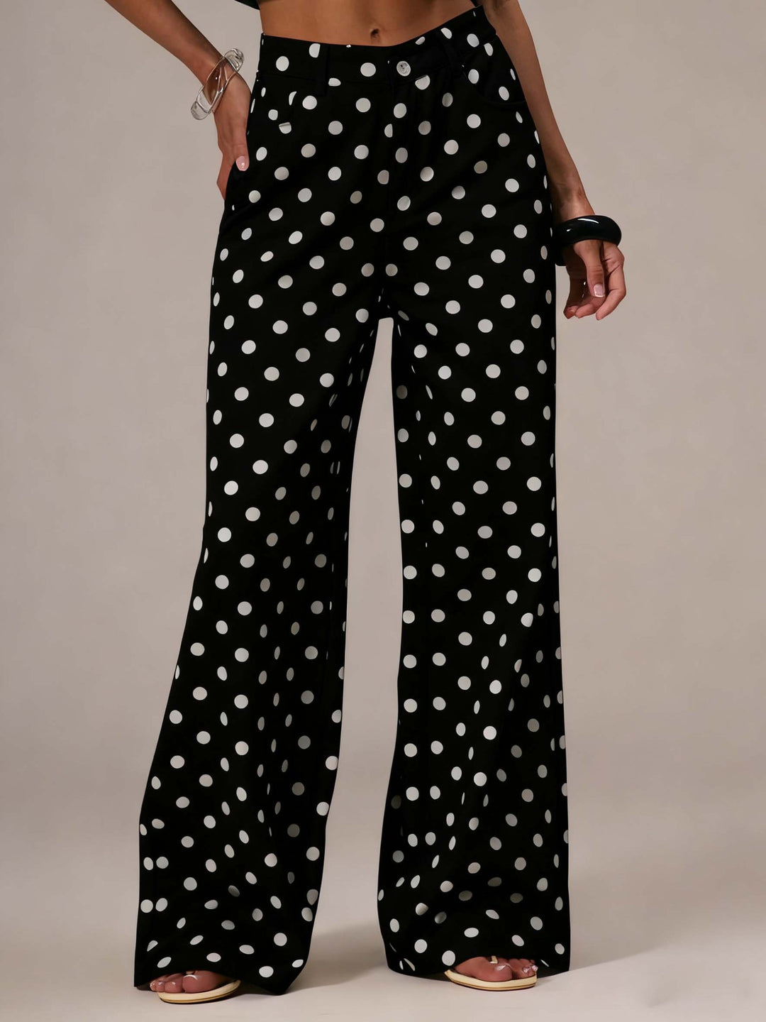 Polka-Dot Mid-Rise Full-Length Jeans – product image 1