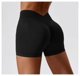 High Waist Yoga Short Belly Contracting Hip Raise Fitness Pants