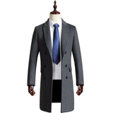 Woolen Coat Men's Mid-length Casual Slim Business Trench Coat