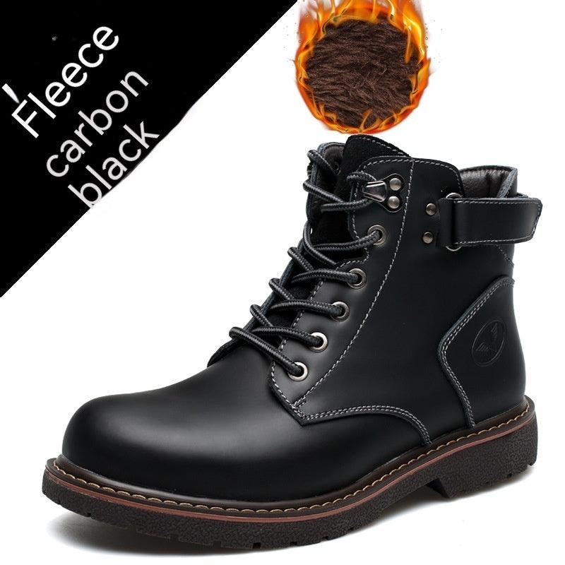 British Men Fleece-lined Martin Boots Casual Mid-top - WOMONA.COM