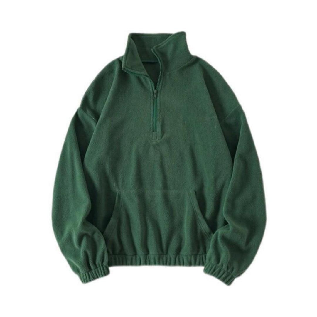 Men's Loose Versatile Zipper Half Cardigan Sweater - WOMONA.COM