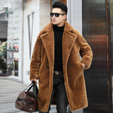 Men's Winter New Thickened Cashmere Long Warm Fur Coat - WOMONA.COM