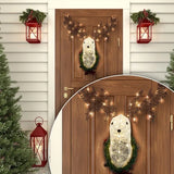 39 Pre-lit 3D Rudolph Hanging Wreath For Front Door