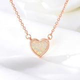 Romantic Heart Necklace Copper Zircon Pendant Necklace - WOMONA.COM