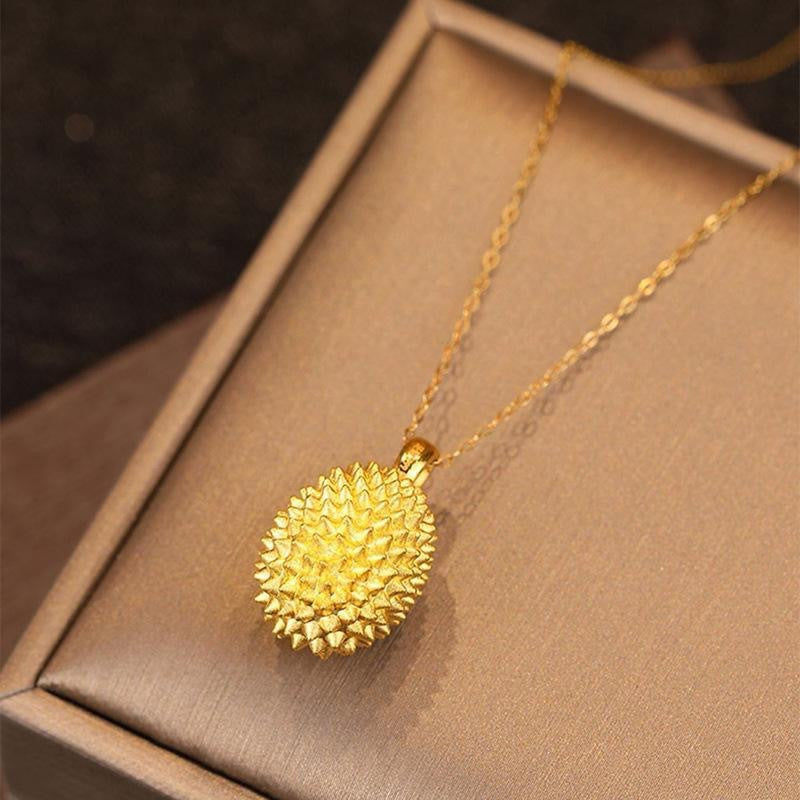 Alluvial Gold Durian Necklace Commemorative Necklace Pendant - WOMONA.COM