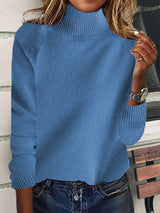 Damen Raglan-Rollkragenpullover mit dickem, hohem Stehkragen