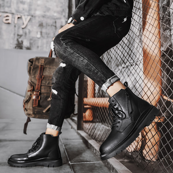 Fashion Personality Side Zipper Martin Boots For Men - WOMONA.COM
