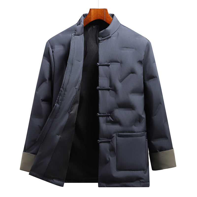 Chinese Tang Costume Down Jacket Chinese Style For Men Fall Winter Coat