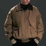 Maillard Lapel Cotton Warm Cotton Coat - WOMONA.COM